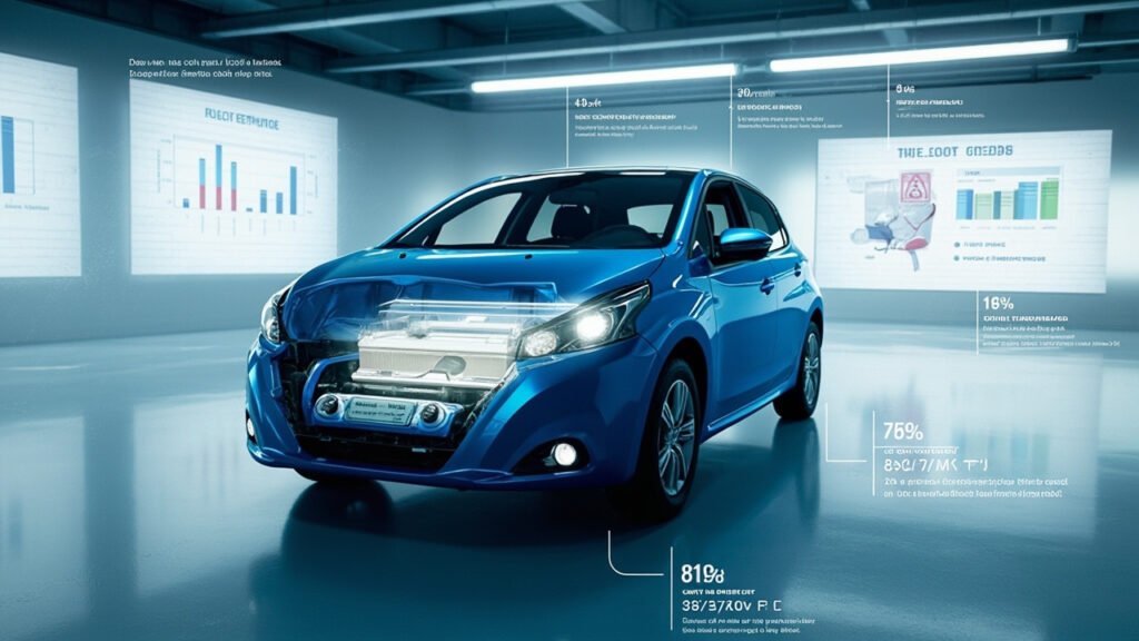 Le coût et la performance de la batterie pour une Peugeot e-208