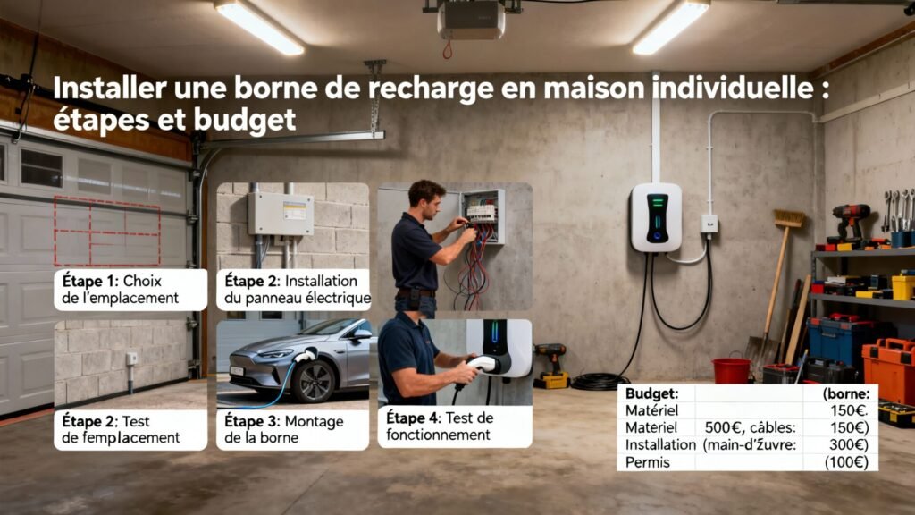 Installer une borne de recharge en maison individuelle : étapes et budget with text