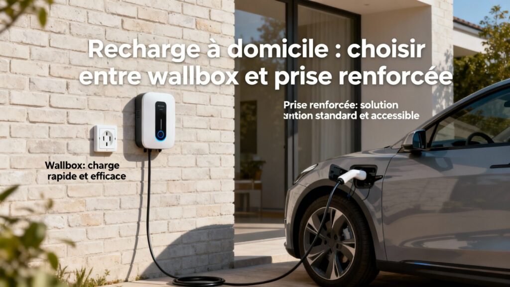 Recharge à domicile : choisir entre wallbox et prise renforcée with text