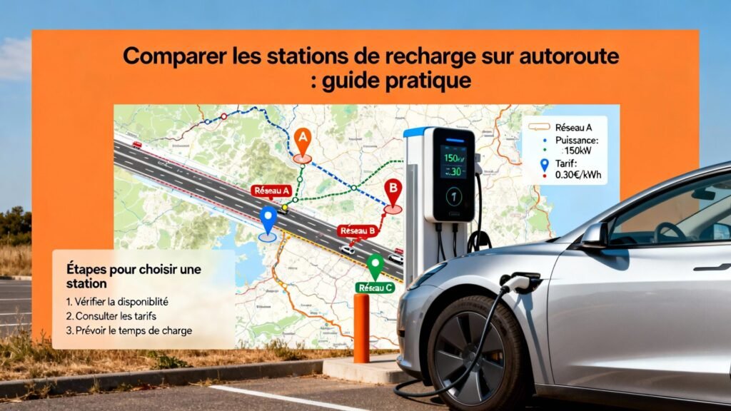 Comparer les stations de recharge sur autoroute : guide pratique with text