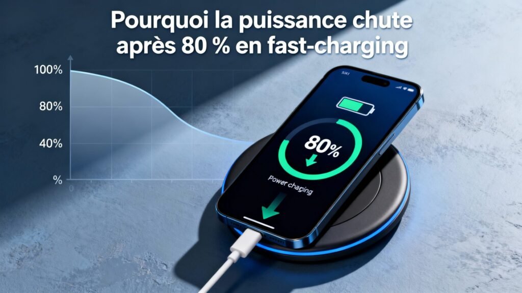 Pourquoi la puissance chute après 80 % en fast-charging with text