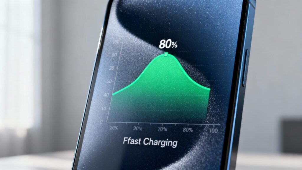 Pourquoi la puissance chute après 80 % en fast-charging without any text
