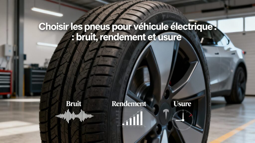 Choisir les pneus pour véhicule électrique : bruit, rendement et usure with text