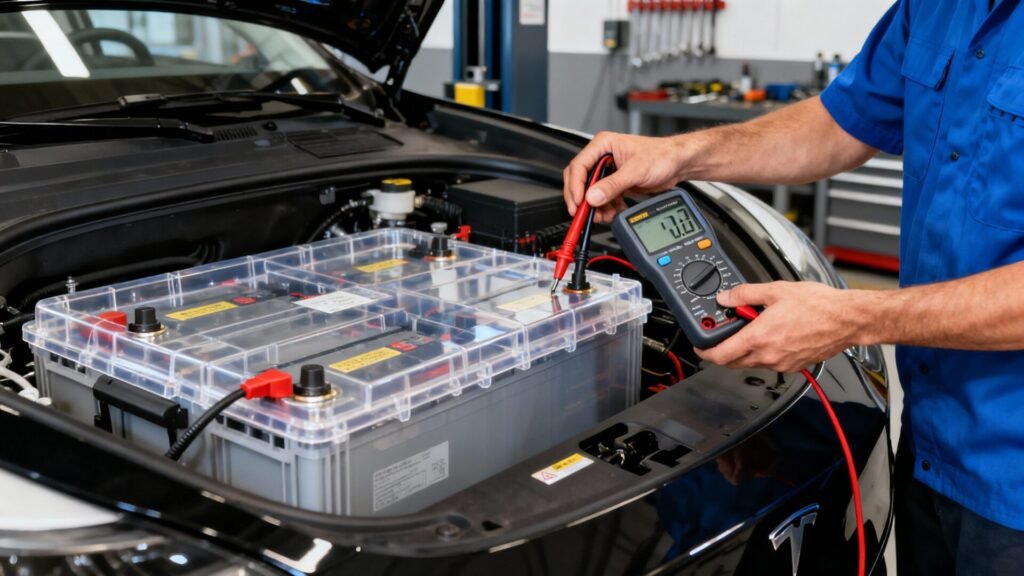 Comment vérifier l'état de la batterie d'un véhicule d’occasion électrique without any text