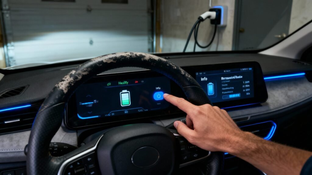 Comment vérifier l'état de la batterie d'un véhicule d’occasion électrique without any text