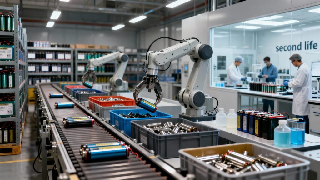 Gestion circulaire des batteries : recyclage et seconde vie without any text