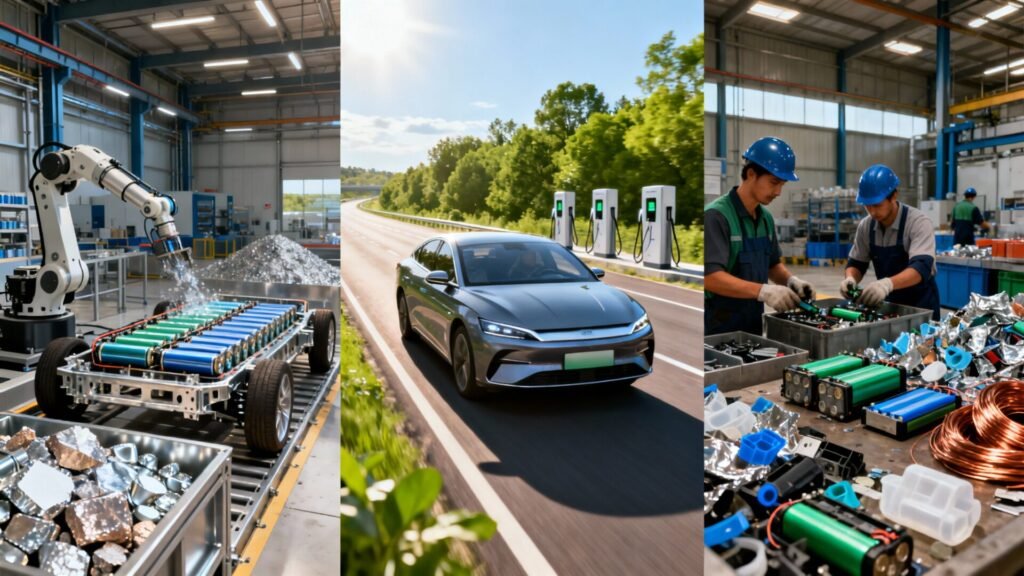 Impact environnemental d’un véhicule électrique : fabrication, usage et fin de vie without any text