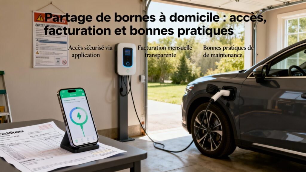 Partage de bornes à domicile : accès, facturation et bonnes pratiques with text