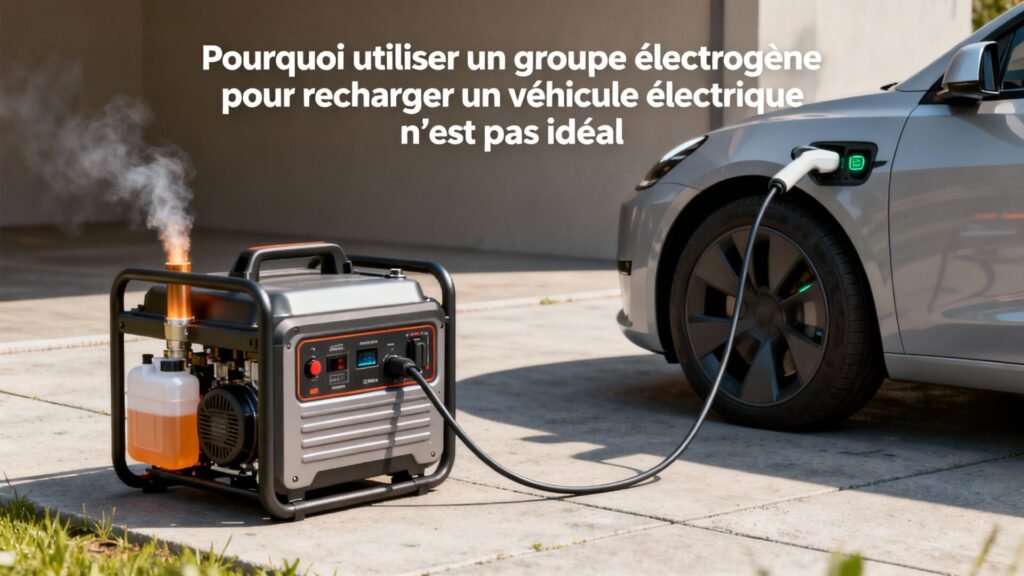 Pourquoi utiliser un groupe électrogène pour recharger un véhicule électrique n’est pas idéal with text