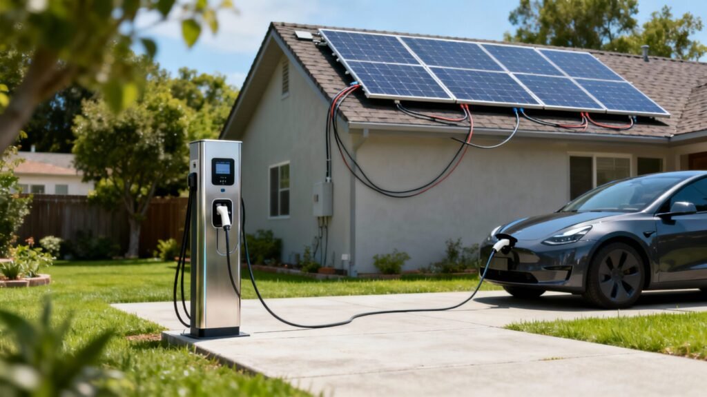 Recharge solaire et borne de recharge : autoconsommation et dimensionnement without any text