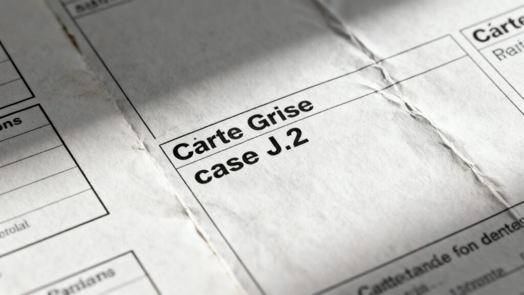 Comprendre la case J.2 de la carte grise without any text