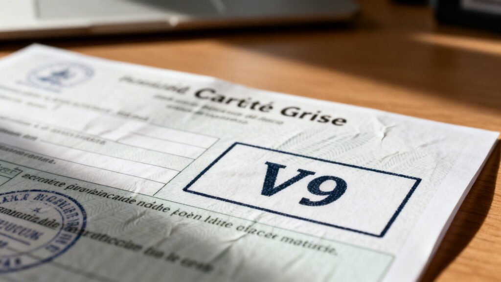 Que signifie la case V9 sur la carte grise without any text