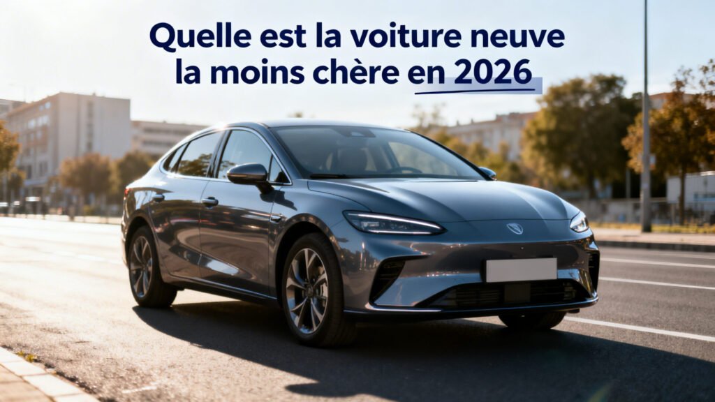 Quelle est la voiture neuve la moins chère en 2026 with text
