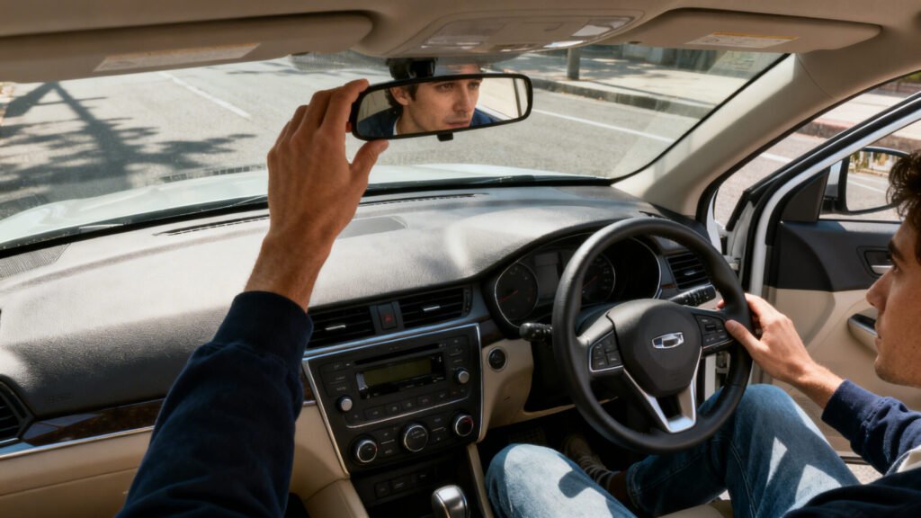 La première chose à faire en entrant dans une voiture without any text