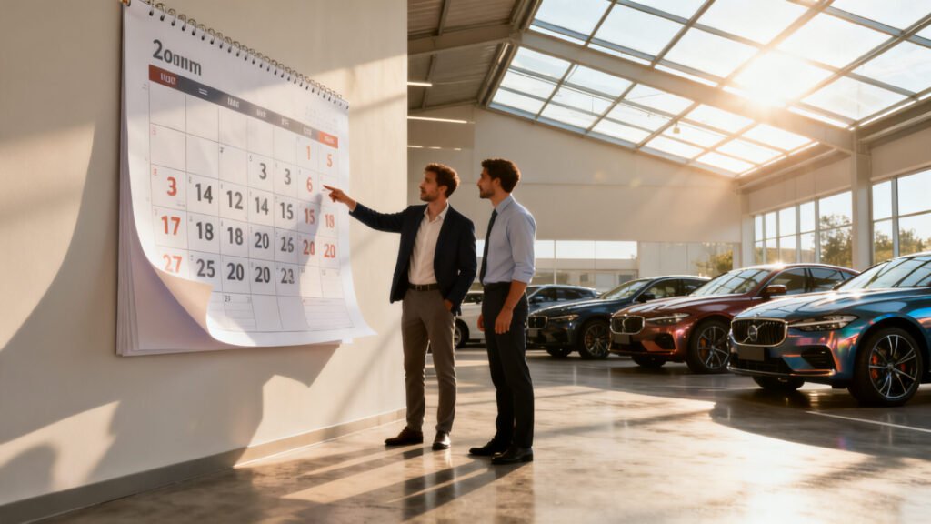 Quel est le mois le moins cher pour acheter une voiture ? without any text