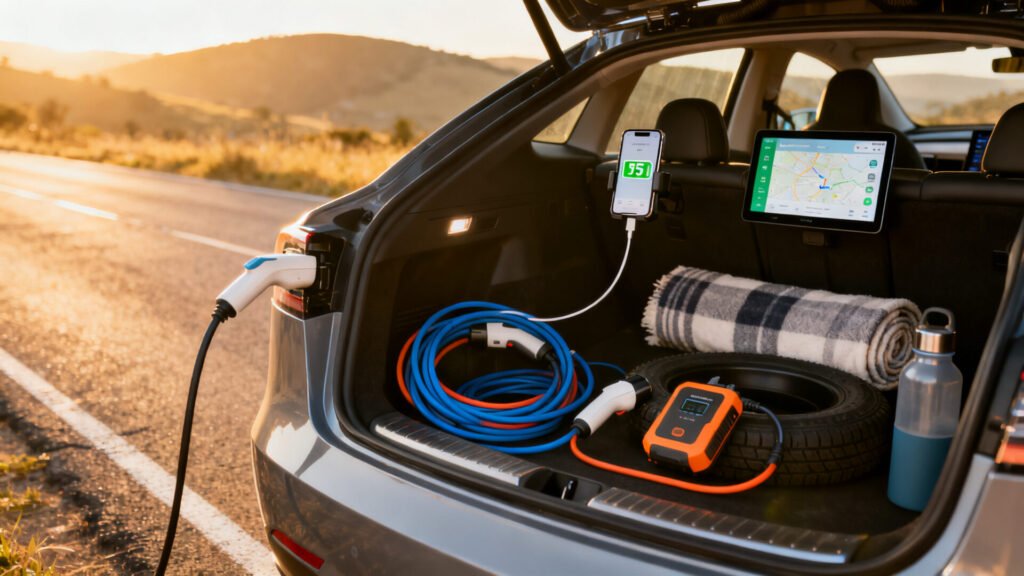 Road‑trip en voiture électrique : checklist avant de partir without any text